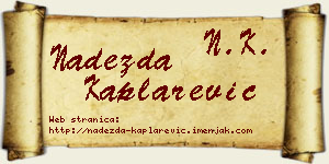 Nadežda Kaplarević vizit kartica